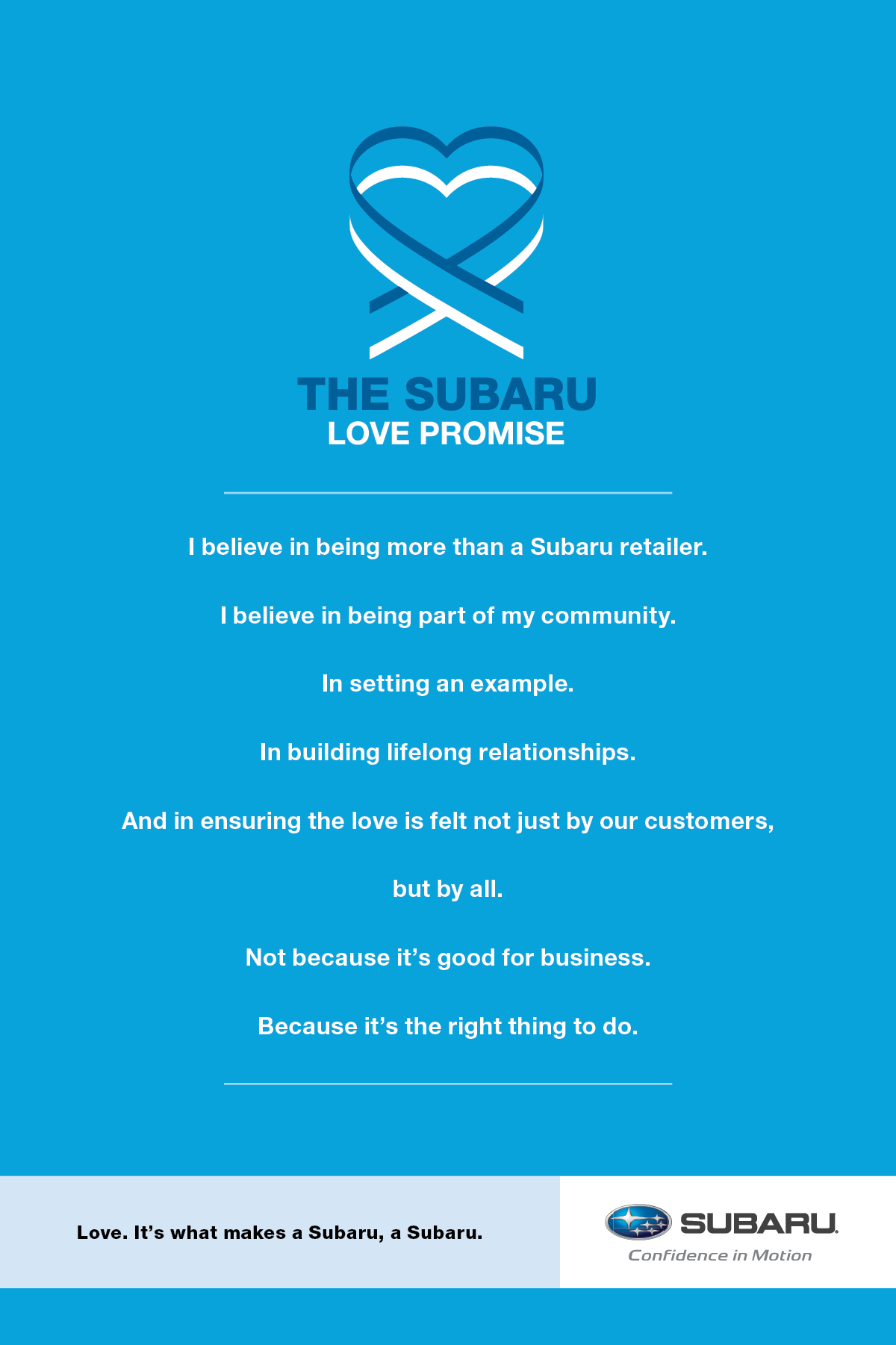 subaru ownership is philanthropic